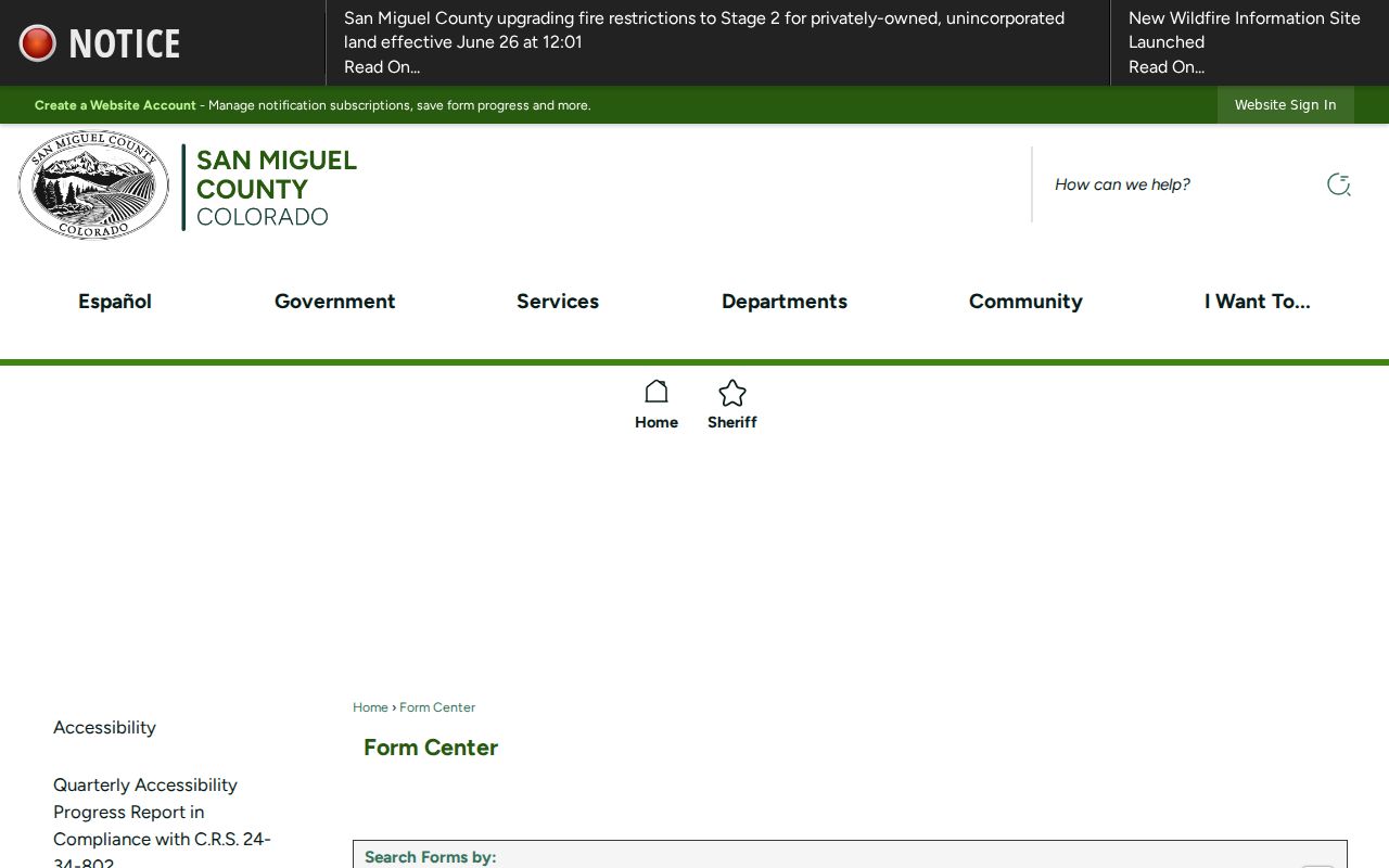 San Miguel County marriage acknowledgment form separate from court clerk records