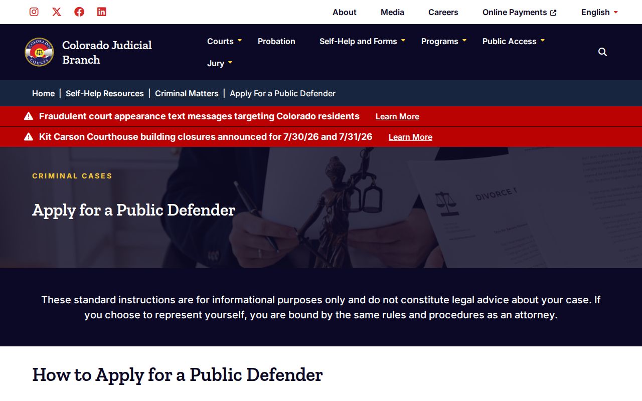 San Miguel County arrest records public defender application after charges