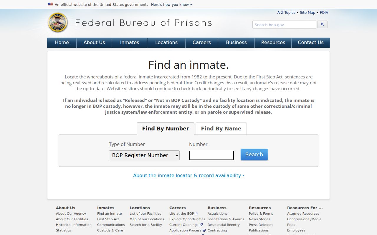San Miguel County probate records federal Bureau of Prisons locator reference